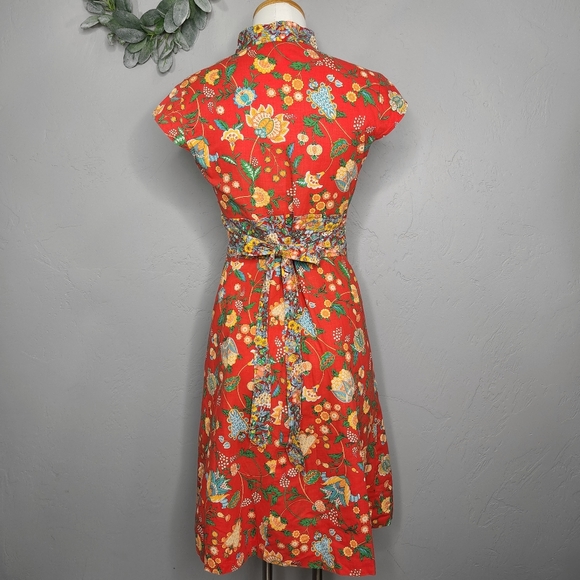 Vintage 70s Floral Union Made Fit & Flare Dress - Picture 3 of 12
